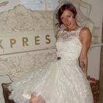 heirloom vintage re-made wedding dress lace short 50's